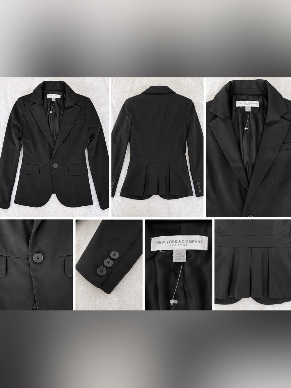 New York & Company Stretch Black Tailored Blazer – XXS